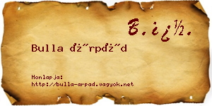 Bulla Árpád névjegykártya
