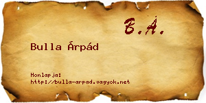 Bulla Árpád névjegykártya